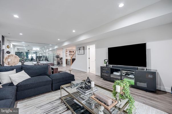 Dining room, Interior, Living room, Recessed Lighting, Wood Texture Flooring