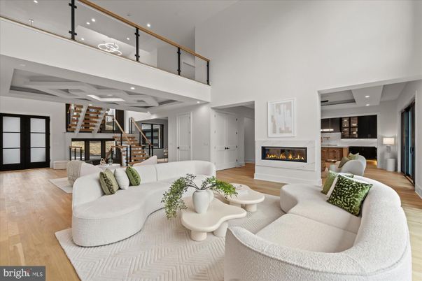 Fireplace, Interior, Living room, Piano, Recessed Lighting, Wood Texture Flooring
