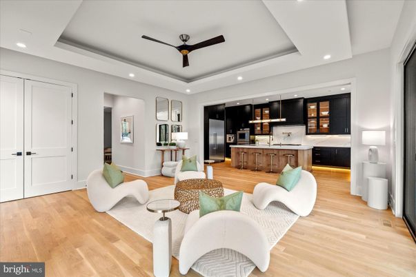 Interior, Kitchen, Living room, Pendant Lights, Recessed Lighting, Stainless Steel Appliances, Wood Texture Flooring