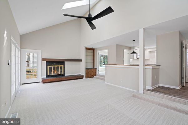 Fireplace, Interior, Kitchen, Pendant Lights