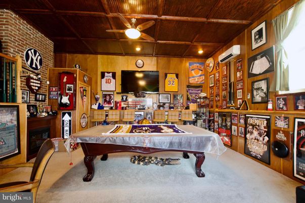 Billiard Table, Game Room, Interior, Stone Walls, Wooden Beams, Wooden Ceilings, Wooden Walls