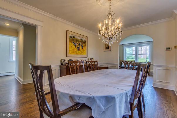 Chandelier, Dining room, Interior, Wood Texture Flooring