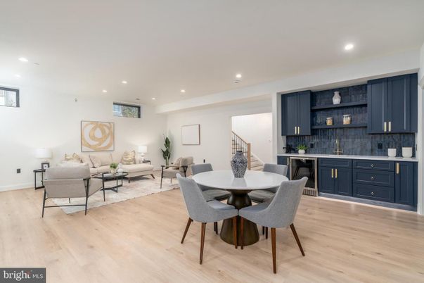 Dining room, Interior, Kitchen, Living room, Recessed Lighting, Wood Texture Flooring