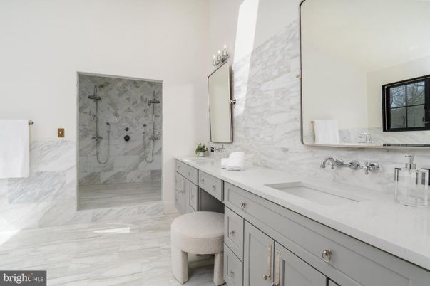 Bathroom, Dual Sink Vanities, Interior, Marble, Marble Walls