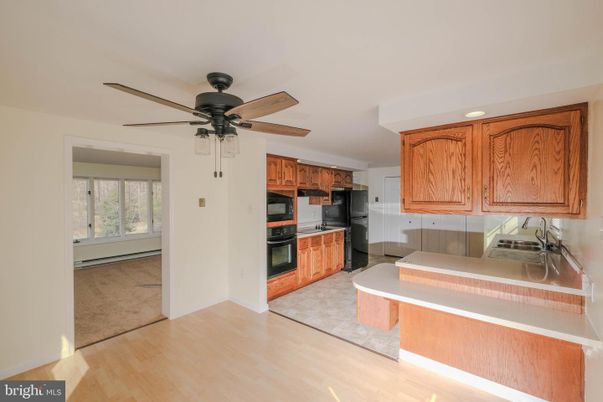 Interior, Kitchen, Recessed Lighting, Wood Texture Flooring