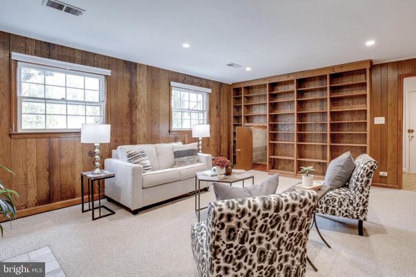 Interior, Living room, Recessed Lighting, Wooden Walls