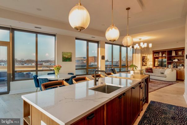 Dining room, Interior, Kitchen, Pendant Lights, Wood Texture Flooring
