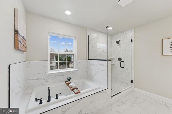 Bathroom, Glass Shower, Interior, Marble, Marble Walls, Recessed Lighting