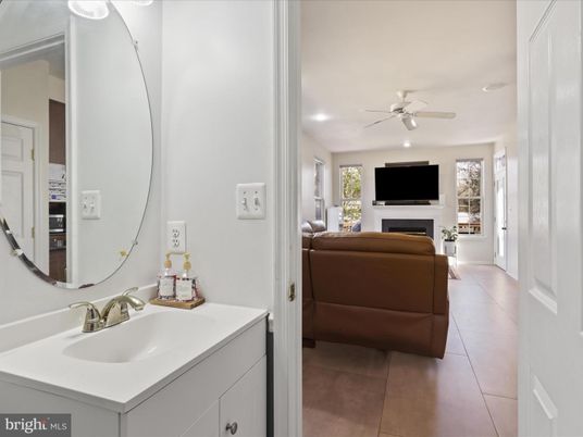 Bathroom, Fireplace, Interior, Living room, Recessed Lighting