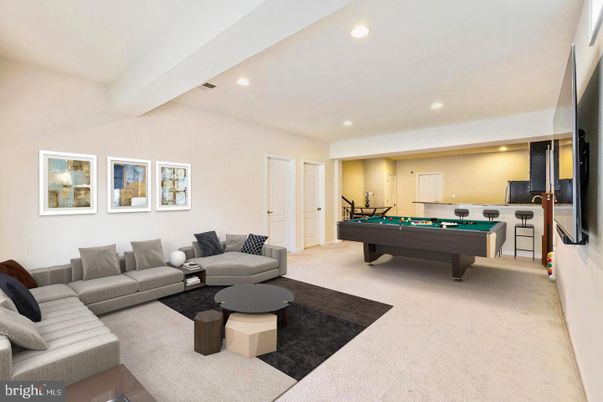 Billiard Table, Game Room, Interior, Living room, Recessed Lighting