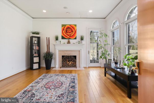 Fireplace, Interior, Recessed Lighting, Wood Texture Flooring
