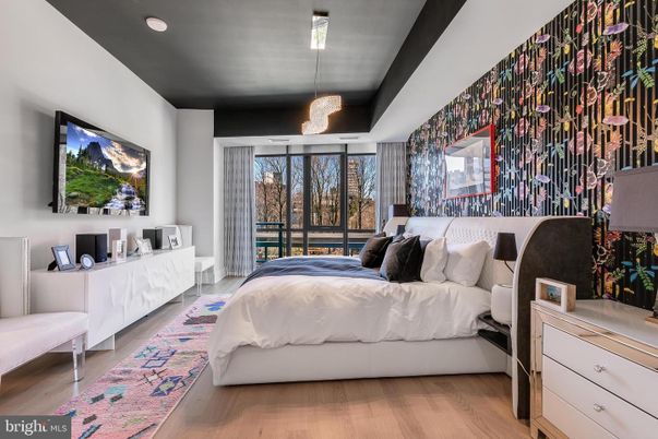 Bedroom, Interior, Pendant Lights, Wood Texture Flooring