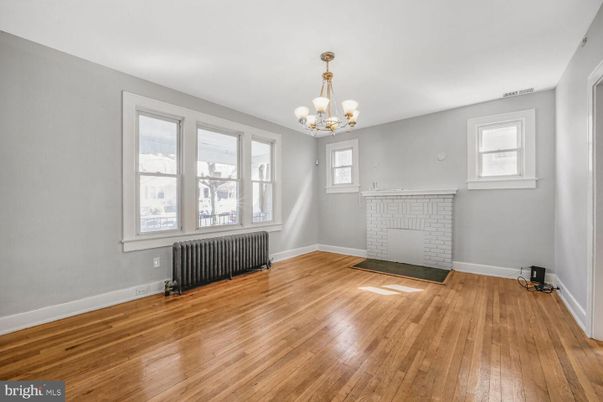 Chandelier, Empty room, Fireplace, Interior, Wood Texture Flooring
