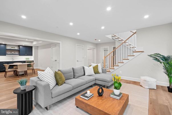 Dining room, Interior, Kitchen, Living room, Recessed Lighting, Wood Texture Flooring