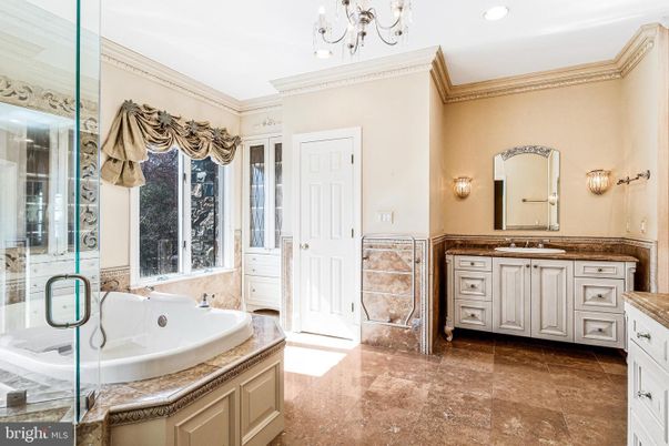 Bathroom, Chandelier, Interior, Recessed Lighting