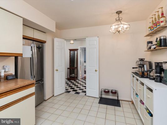 Chandelier, Interior, Kitchen, Stainless Steel Appliances