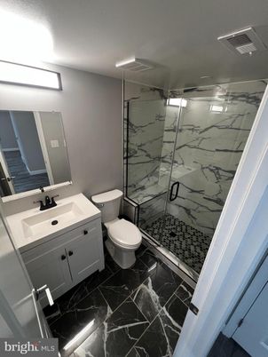 Bathroom, Glass Shower, Interior, Marble, Marble Walls