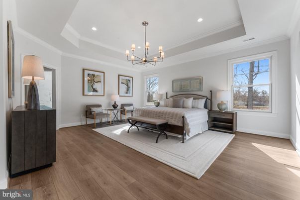 Bedroom, Interior, Pendant Lights, Recessed Lighting, Wood Texture Flooring