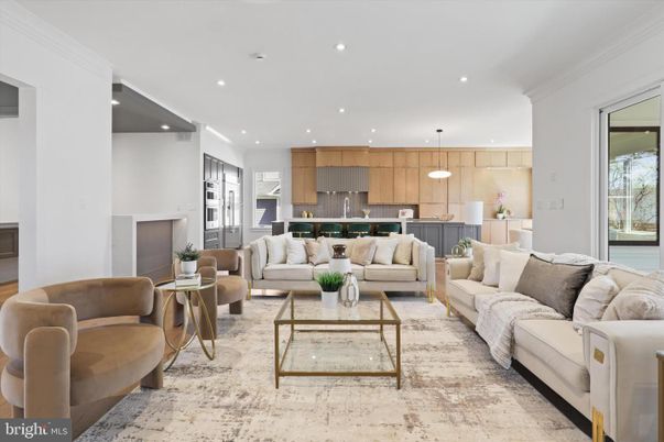 Interior, Kitchen, Living room, Pendant Lights, Recessed Lighting, Wood Texture Flooring
