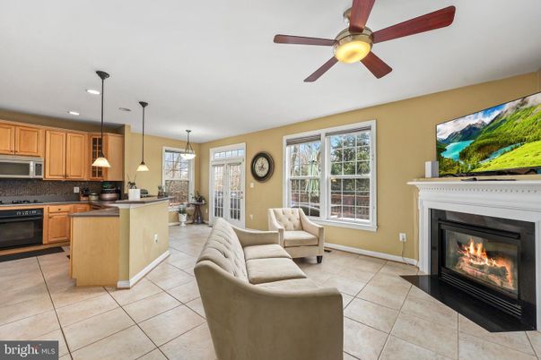 Dining room, Fireplace, Interior, Kitchen, Living room, Pendant Lights, Recessed Lighting