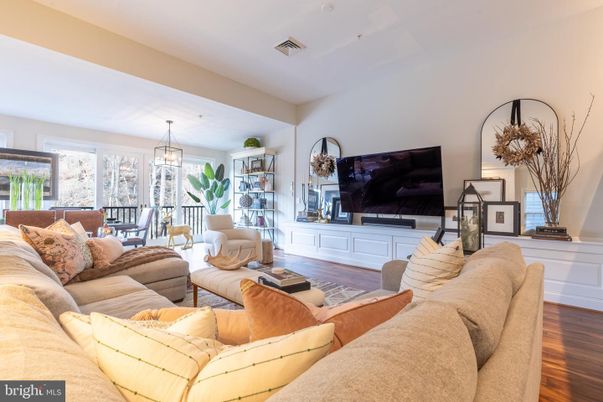 Dining room, Interior, Living room, Pendant Lights, Wood Texture Flooring