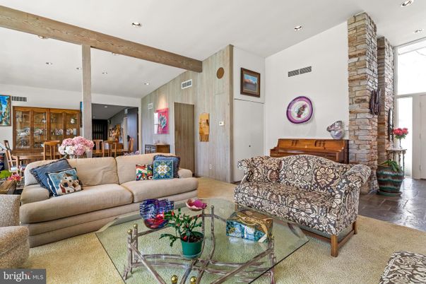 Interior, Living room, Recessed Lighting, Wooden Beams