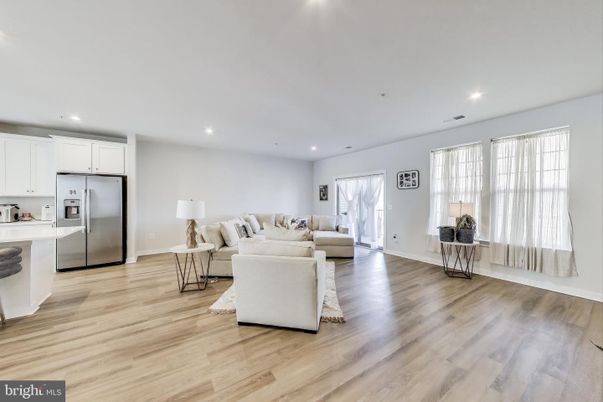 Interior, Kitchen, Living room, Recessed Lighting, Stainless Steel Appliances, Wood Texture Flooring