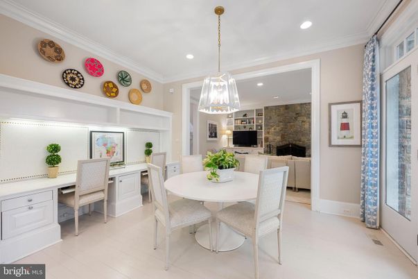 Dining room, Interior, Pendant Lights, Recessed Lighting, Stone Walls