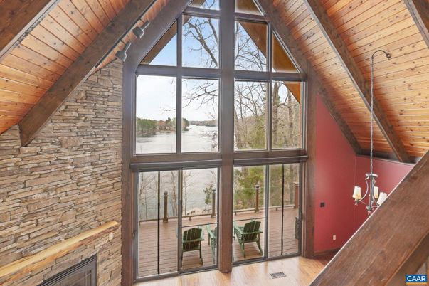 Empty room, Interior, Stone Walls, Wooden Beams, Wooden Ceilings, Wood Texture Flooring