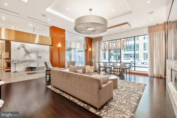Dining room, Fireplace, Interior, Living room, Pendant Lights, Recessed Lighting, Wood Texture Flooring