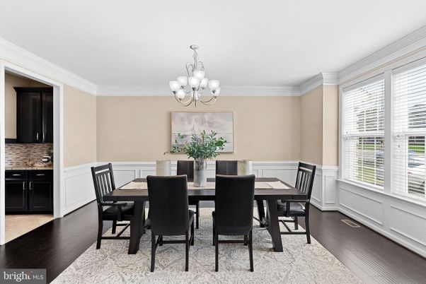 Chandelier, Dining room, Interior, Wood Texture Flooring