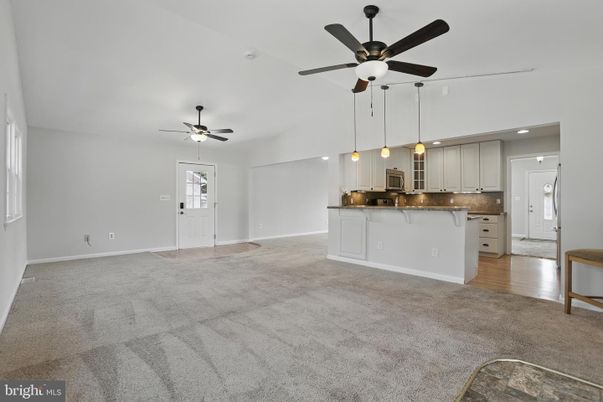 Empty room, Interior, Kitchen, Pendant Lights, Recessed Lighting