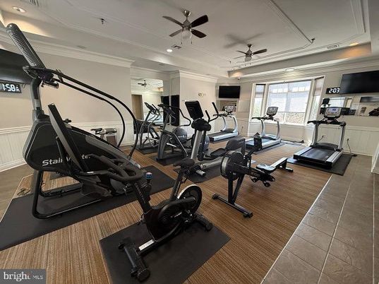 Fitness Equipment, Gym, Interior, Recessed Lighting