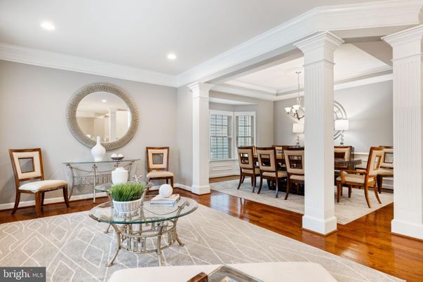 Chandelier, Dining room, Interior, Recessed Lighting, Wood Texture Flooring