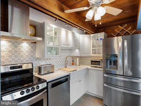 Interior, Kitchen, Stainless Steel Appliances, Wooden Ceilings