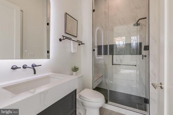 Bathroom, Glass Shower, Interior, Marble Walls