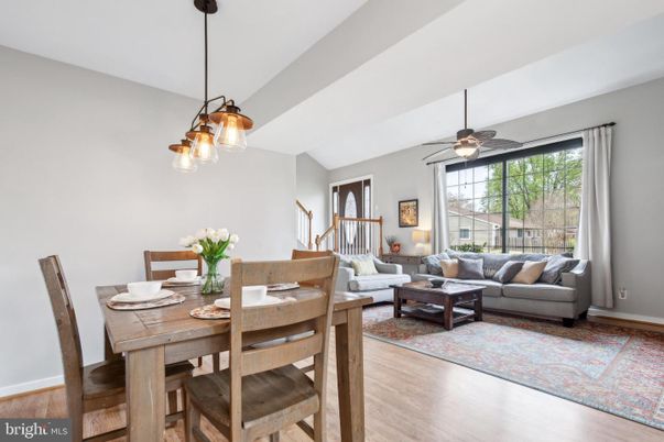 Dining room, Interior, Living room, Pendant Lights, Wood Texture Flooring