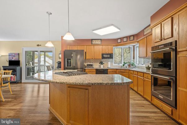 Interior, Kitchen, Pendant Lights, Stainless Steel Appliances, Wood Texture Flooring