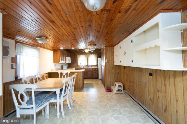 Dining room, Interior, Kitchen, Recessed Lighting, Wooden Ceilings