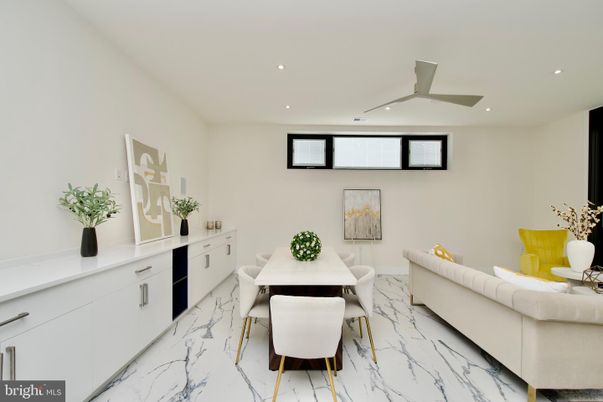 Dining room, Interior, Marble, Recessed Lighting