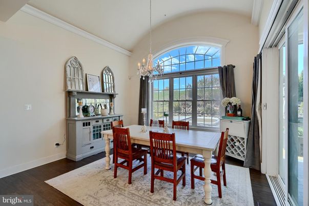 Chandelier, Dining room, Interior, Wood Texture Flooring