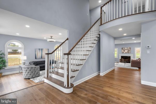 Fireplace, Interior, Pendant Lights, Recessed Lighting, Wood Texture Flooring