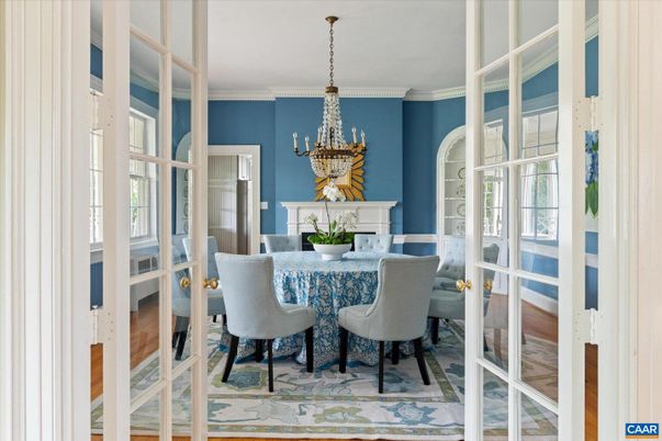 Chandelier, Dining room, Interior, Pendant Lights, Wood Texture Flooring