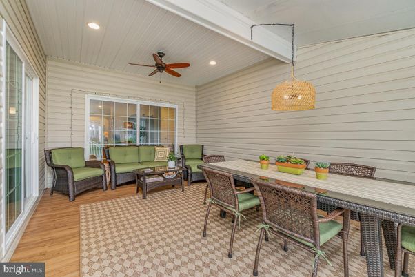 Dining room, Interior, Pendant Lights, Recessed Lighting, Wood Texture Flooring