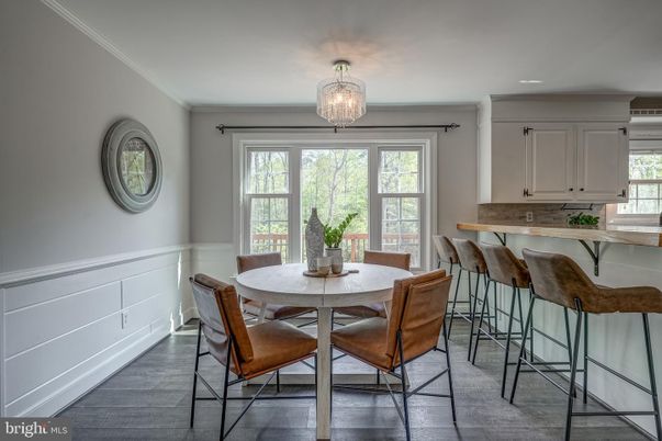 Chandelier, Dining room, Interior, Wood Texture Flooring