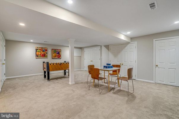 Dining room, Game Room, Interior, Recessed Lighting