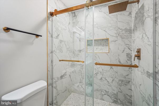 Bathroom, Glass Shower, Interior, Marble Walls