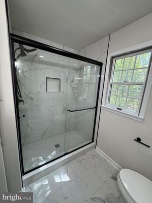 Bathroom, Glass Shower, Interior, Marble, Marble Walls