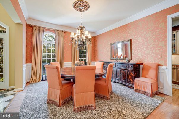 Chandelier, Dining room, Interior, Wood Texture Flooring