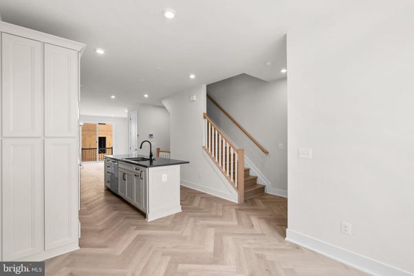 Interior, Kitchen, Recessed Lighting, Wood Texture Flooring